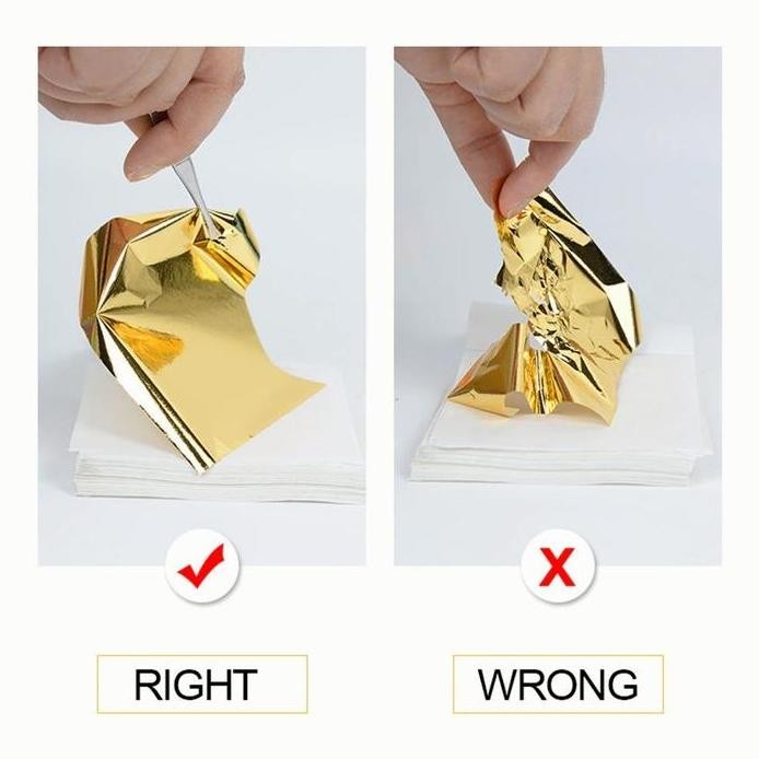 

new !!! 100 Sheets Gold Foil Paper Kertas Foil Emas Kertas Emas Dekorasi Kertas