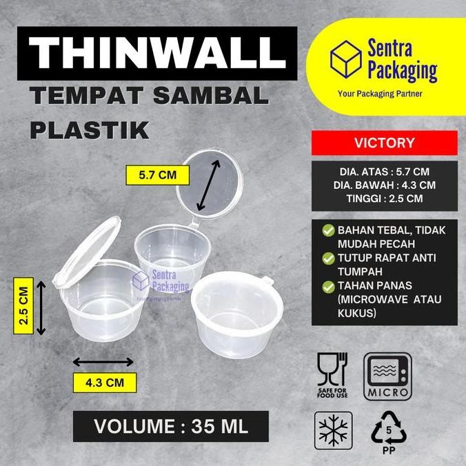 

Tempat Saos Sambal Plastik 35ml Thinwall Cup Saos Sambal - DUS