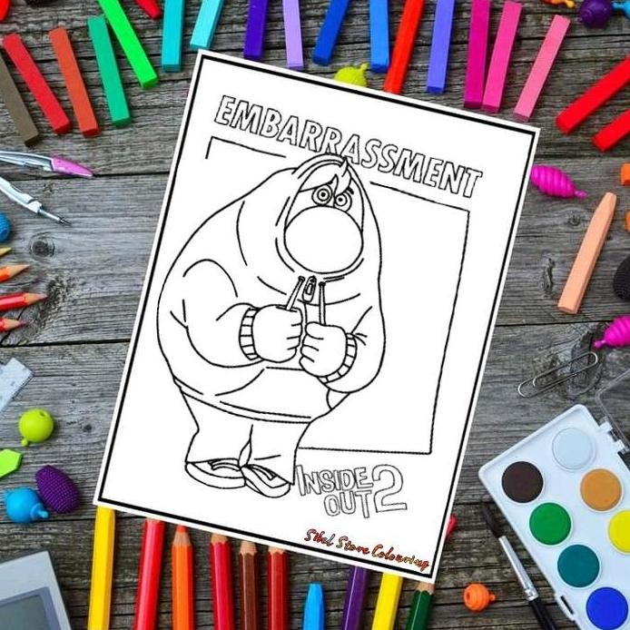 

new !!! Kertas Mewarnai Gambar Tema Inside Out V2 (isi 10 Lembar) / Edukasi / motorik anak / Toys / Diy / Belajar