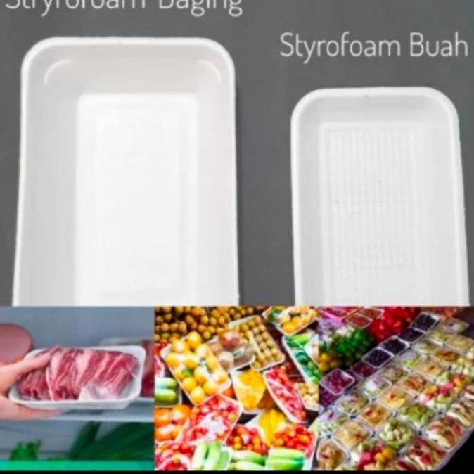 new  FOAM TRAY TR 2 - STYROFOAM TRAY BUAH TR2 - ISI 250 PCS