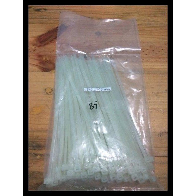 

TERBARU KABEL TIES TALI TIES 3.6 X 150MM PUTIH BAHAN NYLON 66 !!
