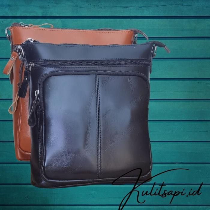 TS Tas kulit pria asli selempang untuk kantor atau kerja