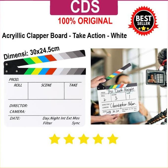 

TERLARIS - Rajawali Clapper Board/Papan Slate Take Action - Acrylic - Putih
