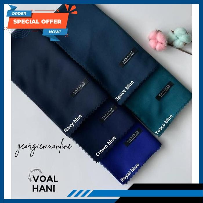 HANANIA LABEL HANI VOAL SAHARA SUPERFINE  BIRU NAVY CROWN COPEN A MINT BLUE SEAFOAM RAW MILKY FROZEN