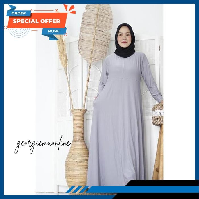 GAMIS JERSEY POLOS PREMIUM SUPER JUMBO XXXL TEBAL ADEM BAJU GAMIS DRESS MAYUNG LENGAN PANJANG MUSLIM