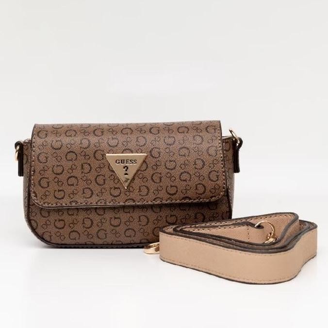 Tas Wanita guess original - SANDRIA LOGO BXD MINI CROSSBODY FLAP - TAS GUESS ORIGINAL WANITA