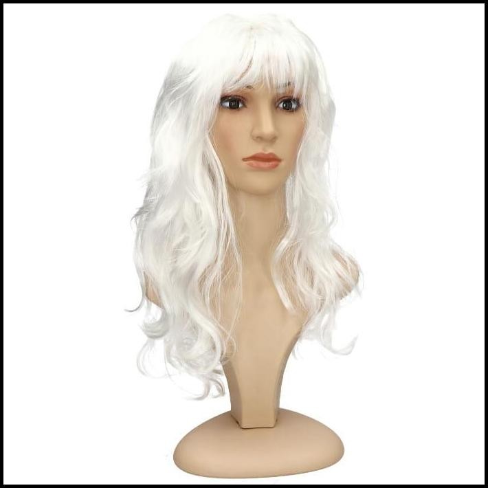 WIG WARNA PUTIH PANJANG KERITING COSPLAY ZEUS SANTA