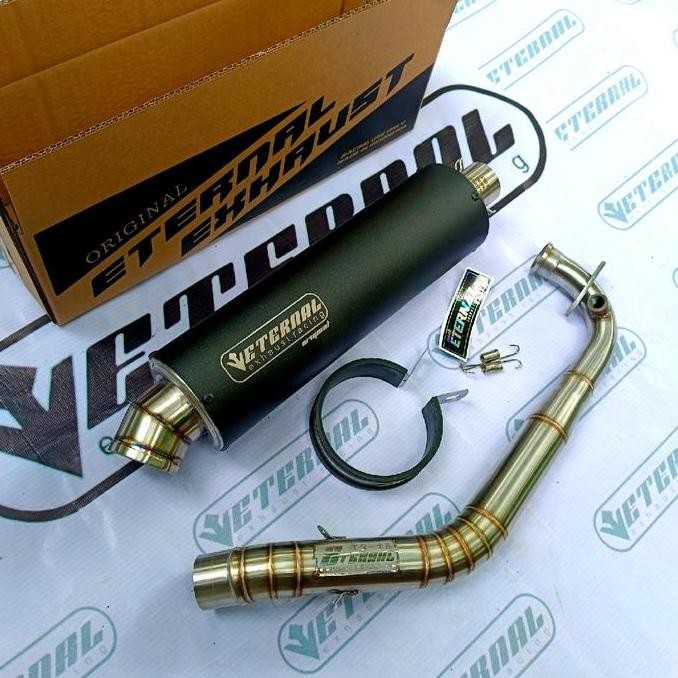 Knalpot Racing Eternal Full System Vario 125 150 160 Nmax Aerox Pcx Adv Hitam Original
