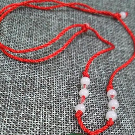 Hot Sale - Kalung Tali Merah Giok Burma Asli Buddha Kwan Im Teratai Tibet K152
