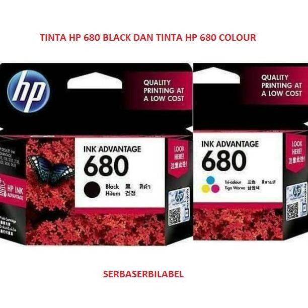 Tinta Hp 680 Black & Tinta Hp 680 Colour New Stok