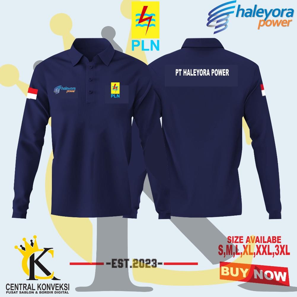 Fgh-56 Polo Pln - Baju Pln Haleyora Power - Baju Polo Listrik Pln Lengan Panjang