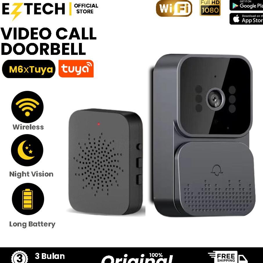 Bel Rumah Wireless Tuya Doorbell Kontrol Ponsel Bel Pintu Visual Wifi Tuya Smart Doorbell Camera Tuy