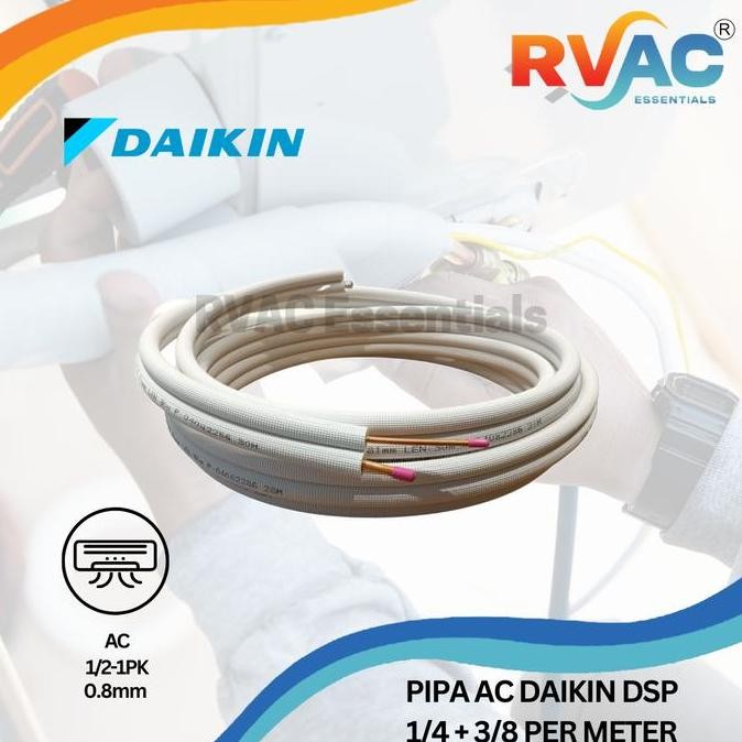 baru pipa ac daikin dsp 1/4 - 3/8 inverter 0.5pk - 1pk per meter