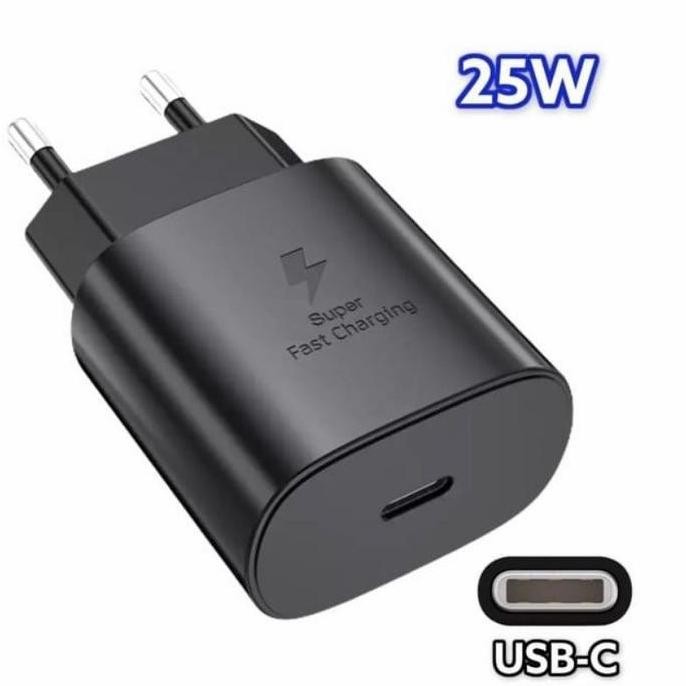 CHARGER SAMSUNG SUPER FAST CHARGING 25W EP-TA800 ORI USB-C + KABEL WARNA HITAM ASLI