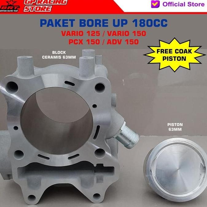 Paket Bore Up Vario 125 150 Pcx 150 Adv 150 Blok Ceramic Piston 63Mm Brt 1705 Original