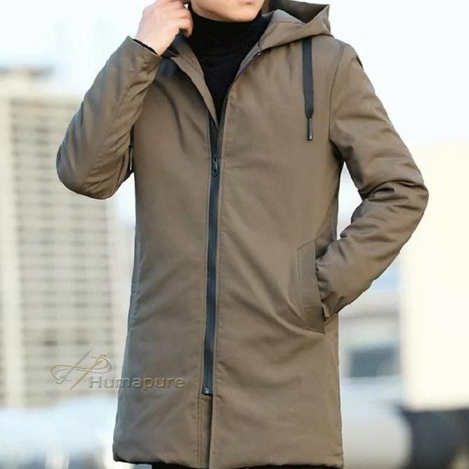 Jaket Jubah Pria Korea Style Katun Jumbo Panjang - Kerja, Semi Musim