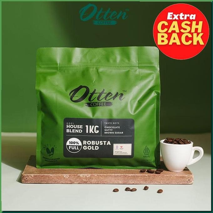 

READY KOPI ROBUSTA GOLD HOUSE BLEND 1KG - BIJI/BUBUK KOMERSIAL OTTEN COFFEE