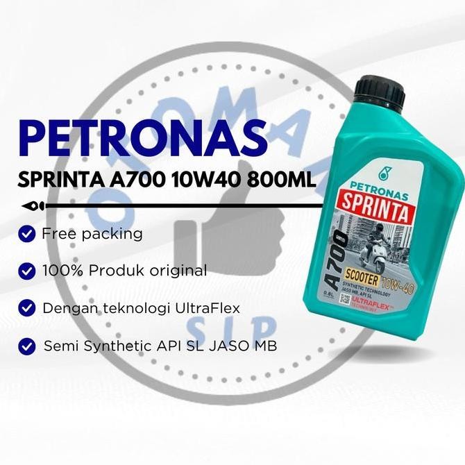 oli motor matic petronas sprinta a700 10w40 0.8 liter 4t original terlaris