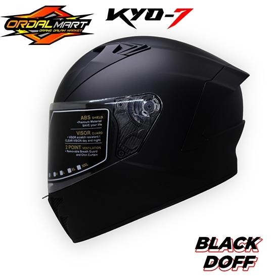 Terlaris Helm Motor Full Face Standar Jpn Kyo 7 Hitam Black Dop Doff Original Sni Dewasa Pria Wanita
