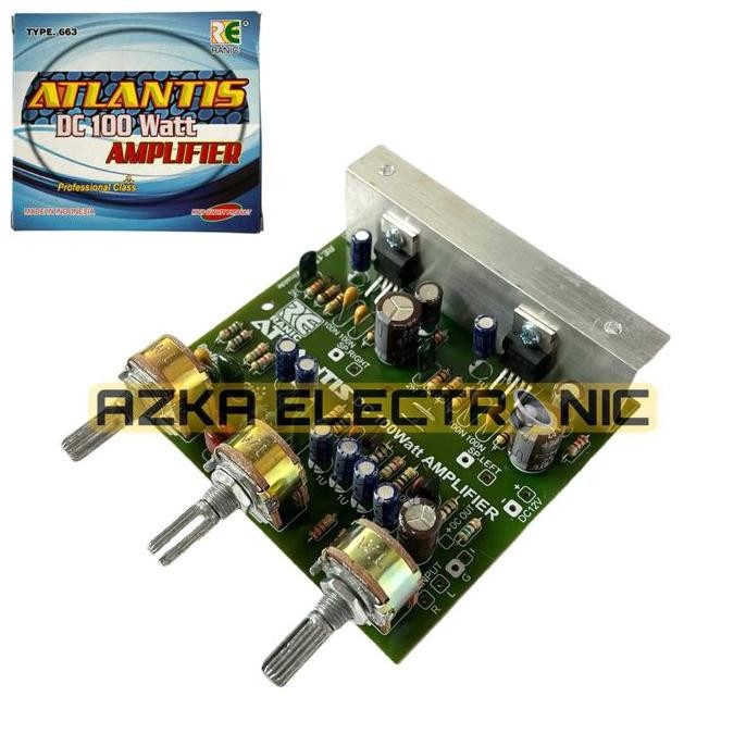 Kit Power Amplifier Speaker Aktif Stereo 12V DC 100 Watt Atlantis BARU