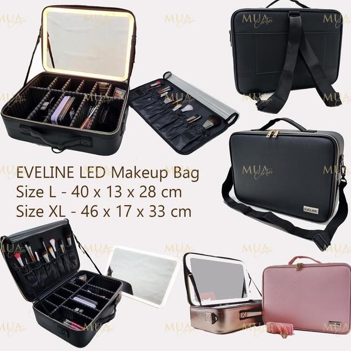 Tas Makeup Lampu Led Makeupartist Bag Mua Beauty Case Eveline