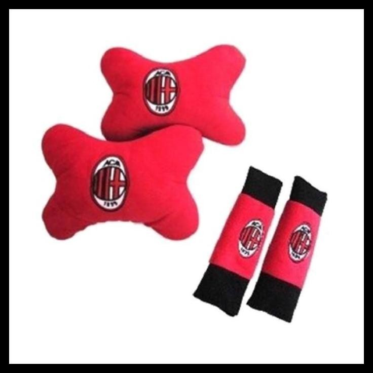 HOT DEAL HOT BANTAL MOBIL SET 2IN1 AC MILAN ACM HEADREST CAR SET 2 IN 1 