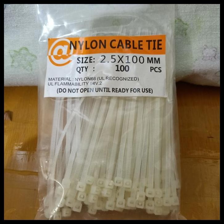 

DISKON TALI TIS/KABEL TIS/CABLE TIS PUTIH 10CM (2.5 X 100MM) ISI 100 PCS !!!!