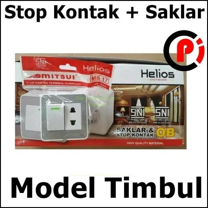 Mitsui Saklar Engkel Tunggal Plus Stop Kontak Timbul Ib Helios Ms 17