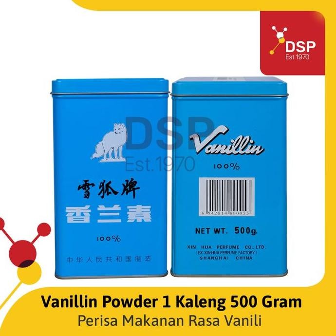 

Original Vanillin Powder Food Grade 500gr - Snow Fox Ex. Polar Bear Kaleng