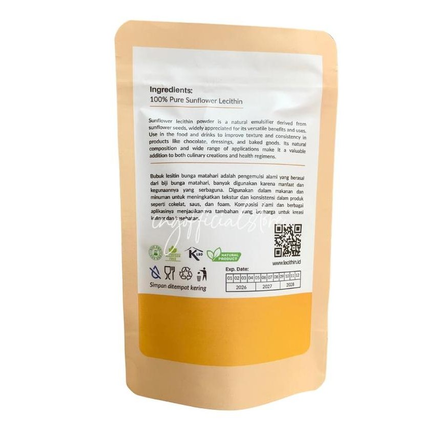 

Original Lecithin Sunflower Powder 100% Murni - Emulsifier Halal Makanan Sehat