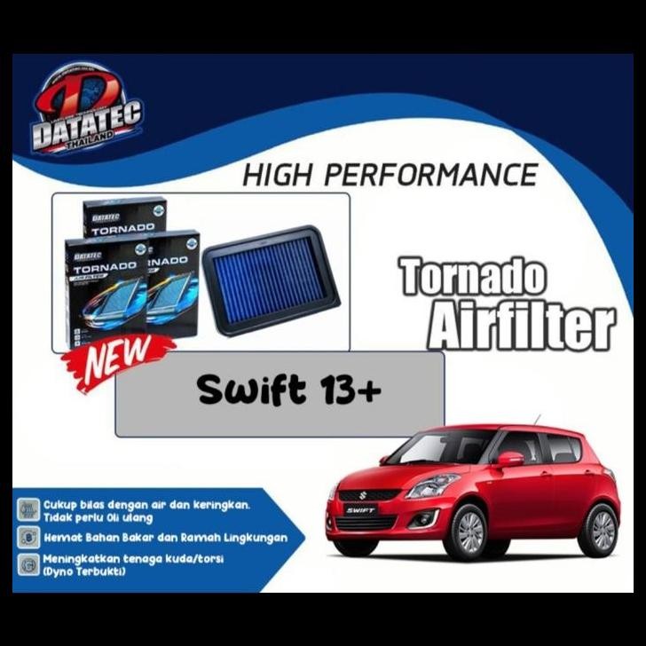 TERMURAH DATATEC HIGH PERFORMANCE TORNADO AIR FILTER UDARA SUZUKI SWIFT 2013+ 