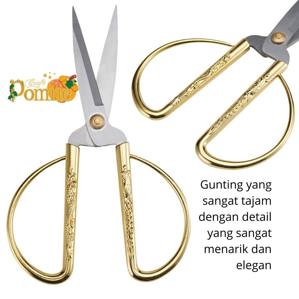 

GUNTING PHOENIX DRAGON GOLD / Gunting Benang / Gunting Sangjit wedding / gunting kain benang tajam / Gunting / Gunting bordir RB3