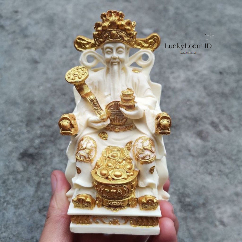 Ivory Fruit God of Wealth Figurine Home Living Room Wealth-Attracting Buddha Statue Carving Craft