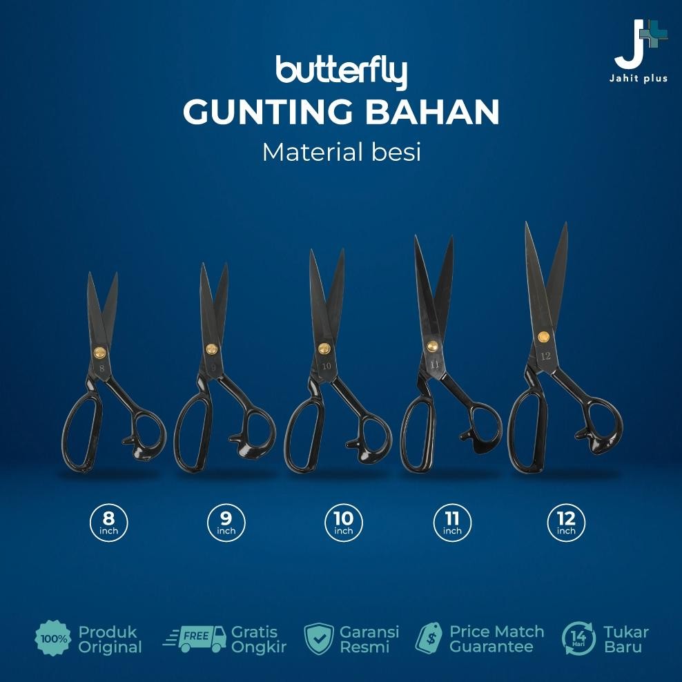 

Gunting Potong Bahan Kain Tailor Butterfly / Gunting Tailor Ukuran 8" 9" 10" 11" 12" Inch Original RB2