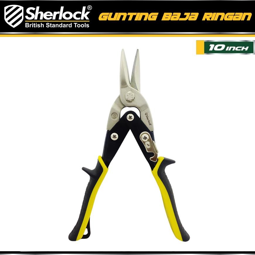 

Gunting Baja Ringan Sherlock Aviation Snip Straight / Seng / Hollow 10 inch RB3