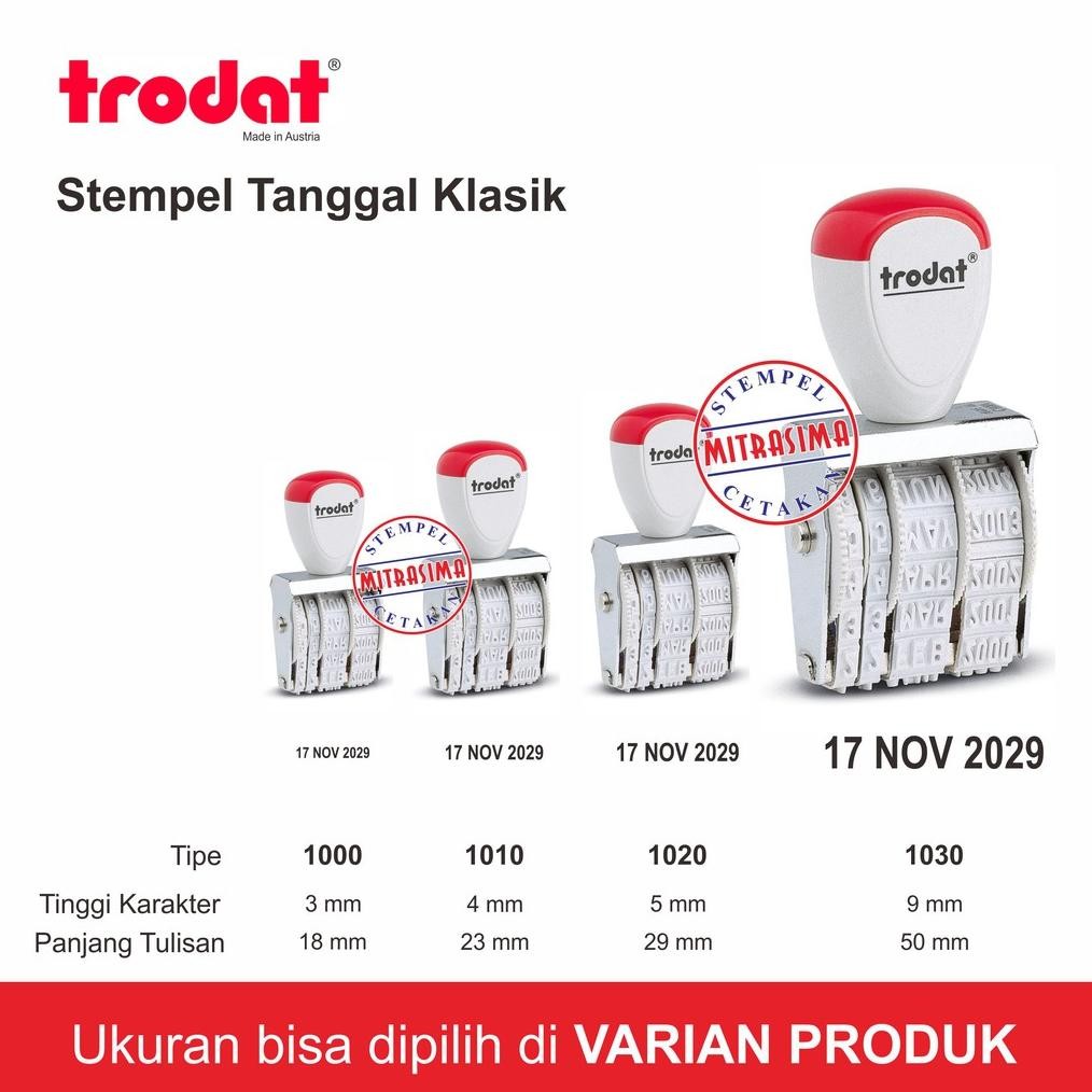 

Stempel klasik tanggal Trodat tipe 1000 1010 1020 1030 RB3