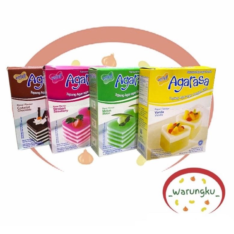 

[BOX] Agarasa Isi 6Pcs Jelly Agar Agar Nutrijell Aneka Rasa Coklat Stroberi Vanila Melon Plain Nugi