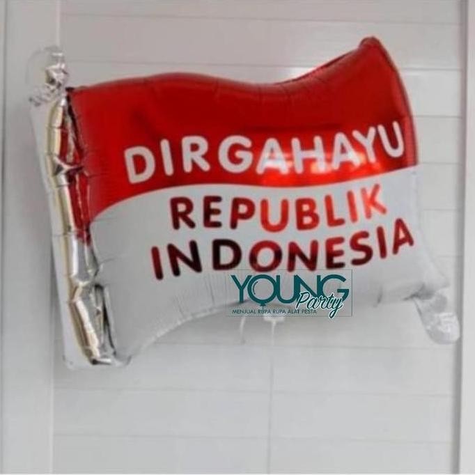 Balon dirgahayu merah putih/balon foil bendera merah putih PS