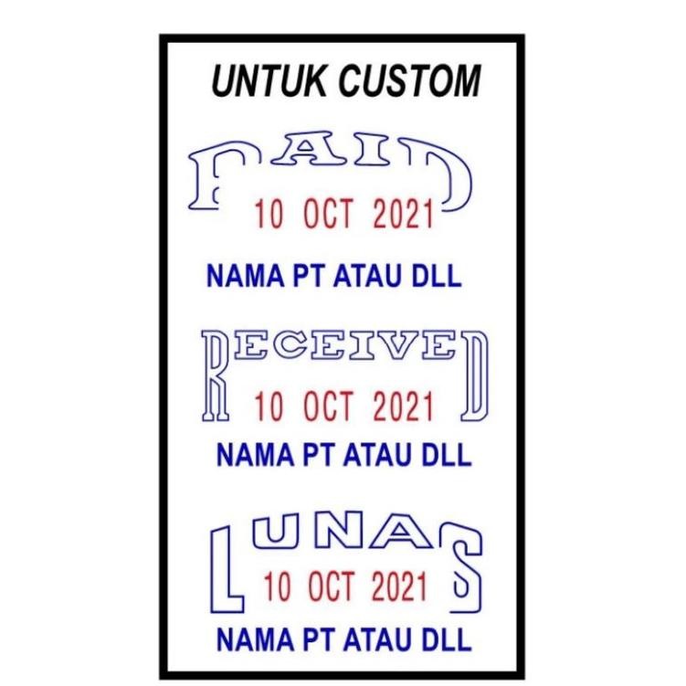 

Stempel Otomatis LUNAS , PAID , RECEIVED Shiny S-401D , S-401 , S-402 RB3