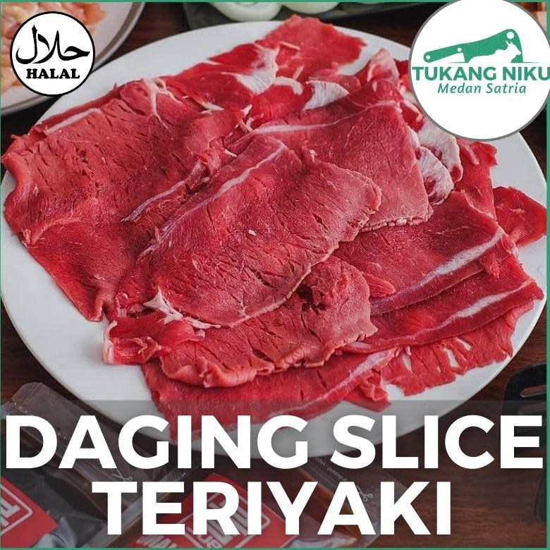 

SLICE TERIYAKI - HALAL DAGING SAPI FROZEN IRIS SUKIYAKI LOW FAT YAKINIKU BEEF BBQ IMPORT Nugi