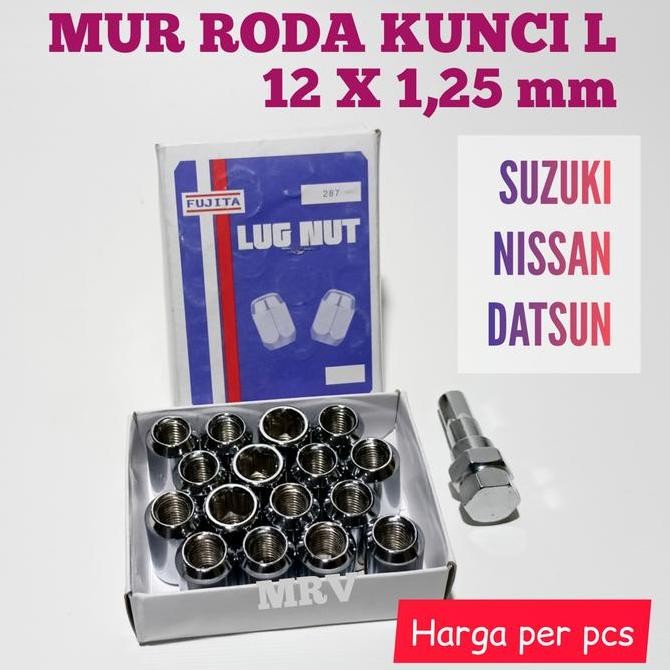 MUR BAUT RODA VELG BAN MOBIL KUNCI L / 12X1.25mm LUG NUT FUJITA HEMAT