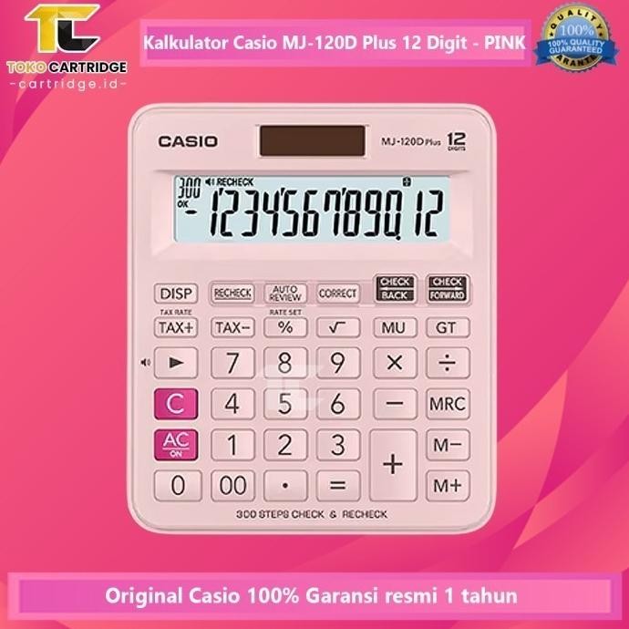 

Calculator Casio MJ-120D Plus 12 Digit Kalkulator Meja Mini MJ 120D Desktop Check Correct 12 Digits Black Pink Light Blue Garansi Resmi RB2