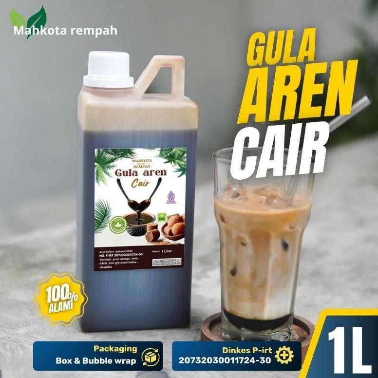 

Gula Aren Cair Kemasan 1 Liter / Syrup Palm Sugar Organik Mahkota Rempah Nugi