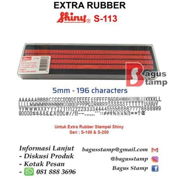 

Shiny Extra Rubber Shiny S100 S200 ( Spare Part Printing Kit ) S110 S113 RB2