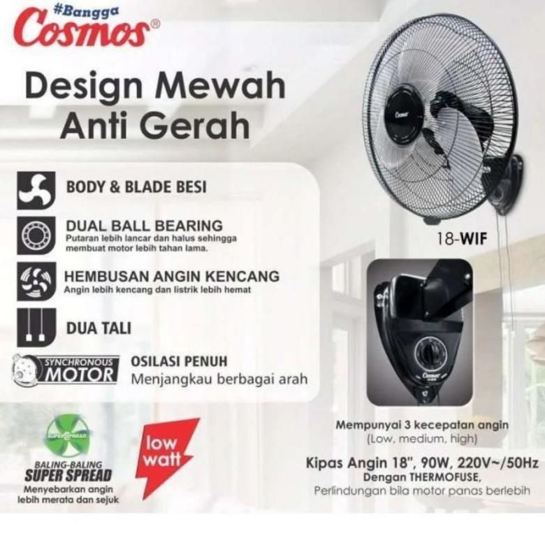 Kipas angin dinding besi 18 inch Cosmos 18 WIF Nugi