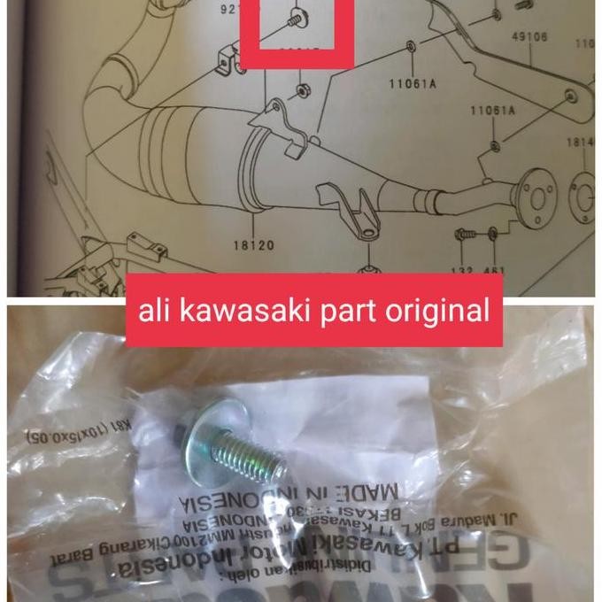 baut baud braket pegangan perut knalpot ninja R SS original DISKON