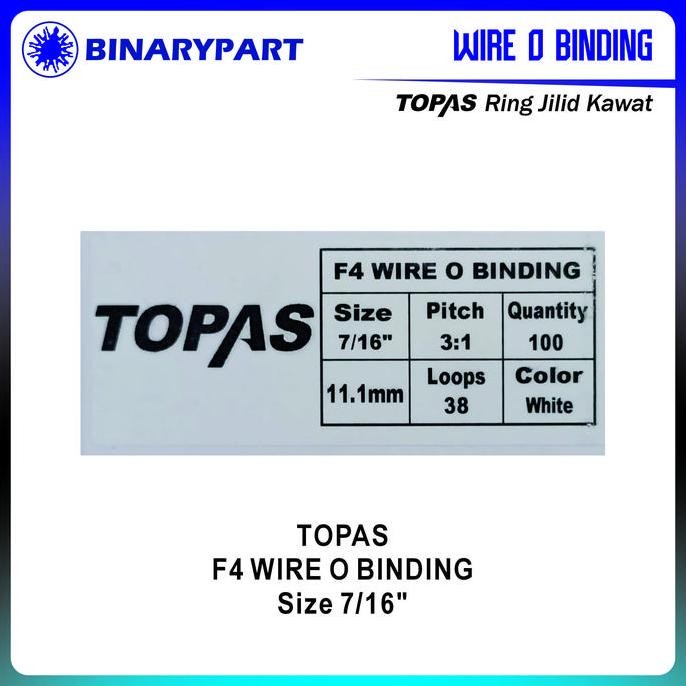 

Promo Ring Jilid kawat TOPAS Wire 38 Rings Binding Ukuran 7/16 '' 11,1 MM - F4 COD