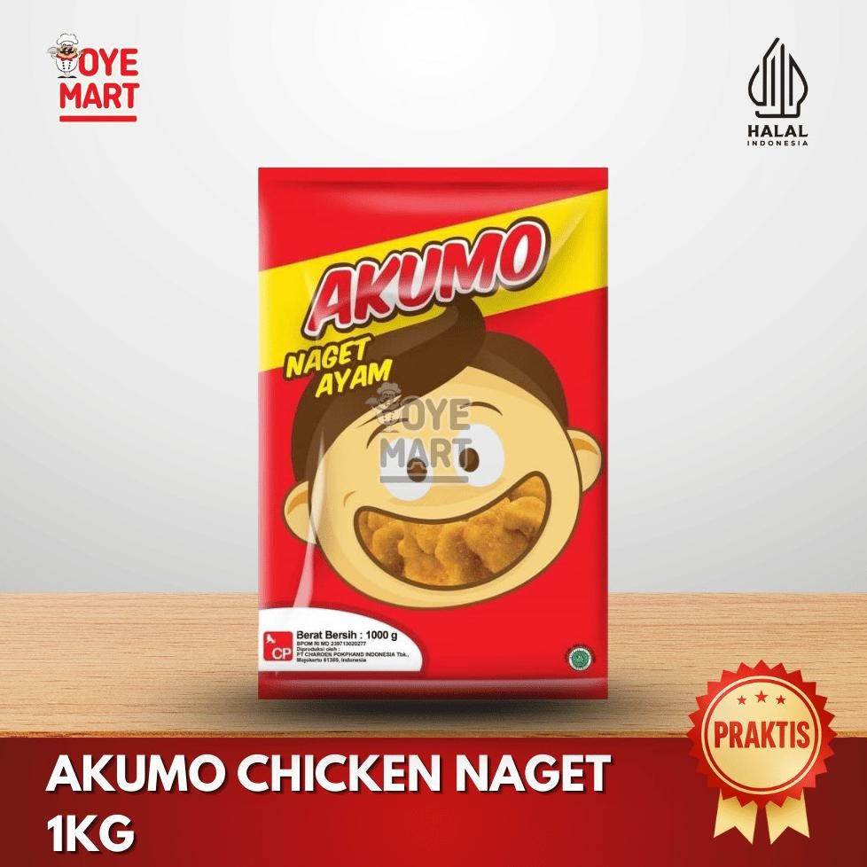 

Akumo Chicken Naget 1kg Renyah Lembut Nugi