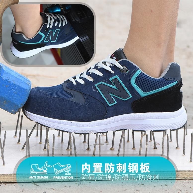 Ready Sepatu Safety shoes ringan import sport pria dan wanita ujung besi sol anti paku model sneaker