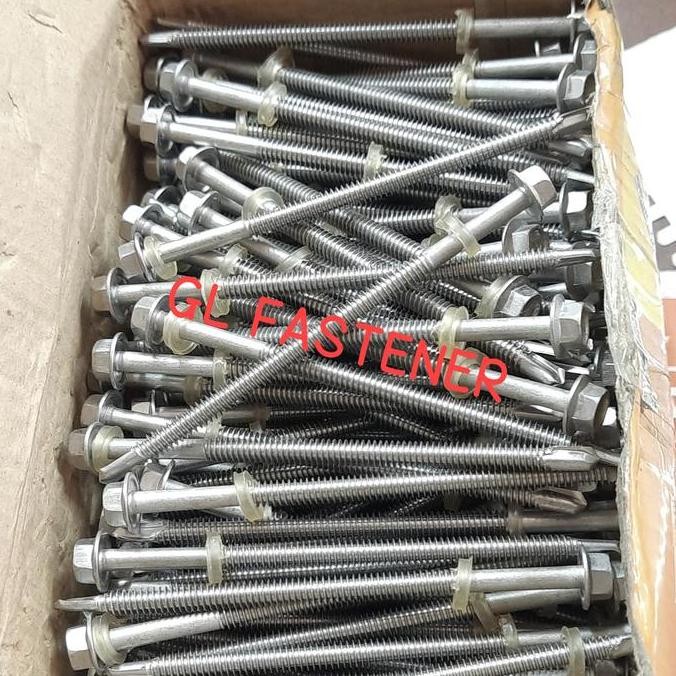 Skrup Roofing SS410 12 x 100 mm Stainless Steel 410 SS 410 HEMAT